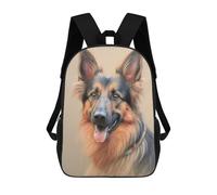 sinyumoney 3D Printed 17inch Backpack German Shepherd Sketch Children's Travel Lightweight School Bags Boys Girls School Bag for Middle School Students