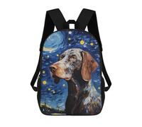 sinyumoney 3D Printed 17inch Backpack German Shorthaired Pointer Children's Travel Lightweight School Bags Boys Girls School Bag for Middle School Students