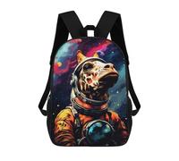sinyumoney 3D Printed 17inch Backpack Giraffe Astronaut in Space Suit Children's Travel Lightweight School Bags Boys Girls School Bag for Middle School Students