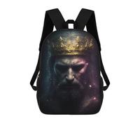sinyumoney 3D Printed 17inch Backpack Golden Crown Majesty Children's Travel Lightweight School Bags Boys Girls School Bag for Middle School Students