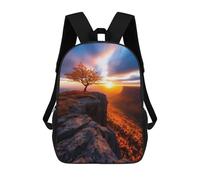 sinyumoney 3D Printed 17inch Backpack Lone Tree Sunset Children's Travel Lightweight School Bags Boys Girls School Bag for Middle School Students