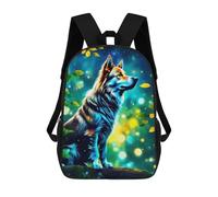 sinyumoney 3D Printed 17inch Backpack Magic Realism Dog Children's Travel Lightweight School Bags Boys Girls School Bag for Middle School Students