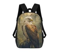 sinyumoney 3D Printed 17inch Backpack Majestic Eagle in Forest Children's Travel Lightweight School Bags Boys Girls School Bag for Middle School Students