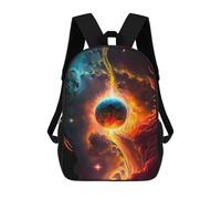 sinyumoney 3D Printed 17inch Backpack Molten Celestial Event Children's Travel Lightweight School Bags Boys Girls School Bag for Middle School Students