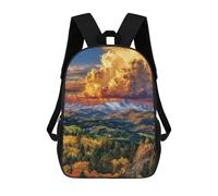 sinyumoney 3D Printed 17inch Backpack Mountain Sunset Landscape-1 Children's Travel Lightweight School Bags Boys Girls School Bag for Middle School Students