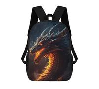sinyumoney 3D Printed 17inch Backpack Old Fire Dragon Children's Travel Lightweight School Bags Boys Girls School Bag for Middle School Students