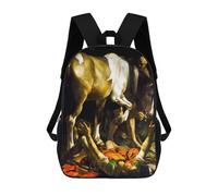 sinyumoney 3D Printed 17inch Backpack On The Way to Damascus Children's Travel Lightweight School Bags Boys Girls School Bag for Middle School Students