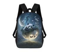 sinyumoney 3D Printed 17inch Backpack Panda Dreams Children's Travel Lightweight School Bags Boys Girls School Bag for Middle School Students