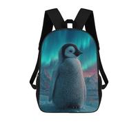 sinyumoney 3D Printed 17inch Backpack Penguin Aurora Borealis-3 Children's Travel Lightweight School Bags Boys Girls School Bag for Middle School Students