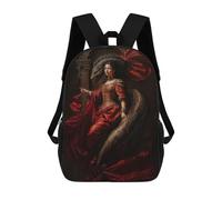 sinyumoney 3D Printed 17inch Backpack Queen of The Midnight Goddess Lilith Children's Travel Lightweight School Bags Boys Girls School Bag for Middle School Students