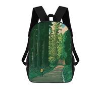 sinyumoney 3D Printed 17inch Backpack Road to Nikko Children's Travel Lightweight School Bags Boys Girls School Bag for Middle School Students