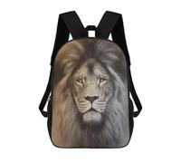 sinyumoney 3D Printed 17inch Backpack Royal Lion Portrait Art Print Children's Travel Lightweight School Bags Boys Girls School Bag for Middle School Students