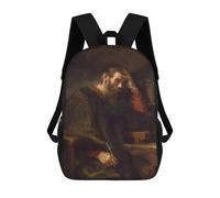 sinyumoney 3D Printed 17inch Backpack Saint Paul by Rembrandt Children's Travel Lightweight School Bags Boys Girls School Bag for Middle School Students