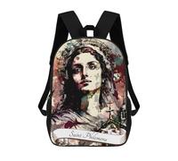 sinyumoney 3D Printed 17inch Backpack Saint Philomena Christian Children's Travel Lightweight School Bags Boys Girls School Bag for Middle School Students