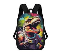 sinyumoney 3D Printed 17inch Backpack Space Dinosaur Adventure -15 Children's Travel Lightweight School Bags Boys Girls School Bag for Middle School Students