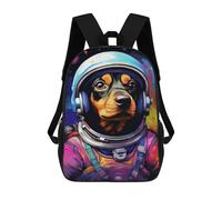 sinyumoney 3D Printed 17inch Backpack Space Dog Explorer-19 Children's Travel Lightweight School Bags Boys Girls School Bag for Middle School Students