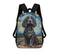 sinyumoney 3D Printed 17inch Backpack Starry Night Cocker Spaniel Art Print-4 Children's Travel Lightweight School Bags Boys Girls School Bag for Middle School Students