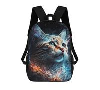 sinyumoney 3D Printed 17inch Backpack The Magic Cat Children's Travel Lightweight School Bags Boys Girls School Bag for Middle School Students
