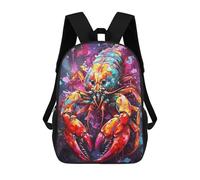 sinyumoney 3D Printed 17inch Backpack The Pinching Lobster Children's Travel Lightweight School Bags Boys Girls School Bag for Middle School Students