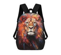 sinyumoney 3D Printed 17inch Backpack The Wakeful Lion Children's Travel Lightweight School Bags Boys Girls School Bag for Middle School Students
