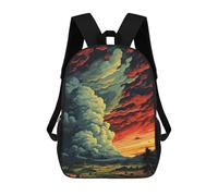 sinyumoney 3D Printed 17inch Backpack Volcanic Eruption Landscape Children's Travel Lightweight School Bags Boys Girls School Bag for Middle School Students