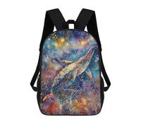 sinyumoney 3D Printed 17inch Backpack Whale Fantasy Art Print-3 Children's Travel Lightweight School Bags Boys Girls School Bag for Middle School Students