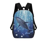 sinyumoney 3D Printed 17inch Backpack Whale Watching Underwater Children's Travel Lightweight School Bags Boys Girls School Bag for Middle School Students