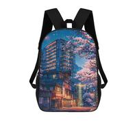 sinyumoney 3D Printed 17inch Backpack When The Sakura Bloom Children's Travel Lightweight School Bags Boys Girls School Bag for Middle School Students