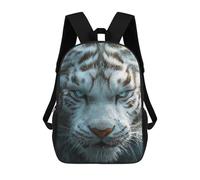 sinyumoney 3D Printed 17inch Backpack White Tiger Close-Up Children's Travel Lightweight School Bags Boys Girls School Bag for Middle School Students