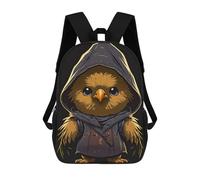 sinyumoney 3D Printed 17inch Backpack Wizard The Chicken Children's Travel Lightweight School Bags Boys Girls School Bag for Middle School Students
