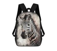 sinyumoney 3D Printed 17inch Backpack Zebra Ink Art Children's Travel Lightweight School Bags Boys Girls School Bag for Middle School Students