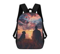sinyumoney 3D Printed 17inch Backpacks A Man With Dog In Mind Children Backpacks Kids School Backpack Cute Travel Bags Outdoor Casual Daypack for Boys
