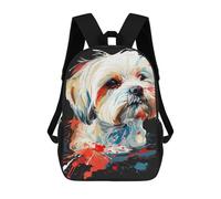 sinyumoney 3D Printed 17inch Backpacks Abstract Pet Portrait Art Print Children Backpacks Kids School Backpack Cute Travel Bags Outdoor Casual Daypack for Boys