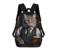sinyumoney 3D Printed 17inch Backpacks American Shorthair Cat Pub Children Backpacks Kids School Backpack Cute Travel Bags Outdoor Casual Daypack for Boys