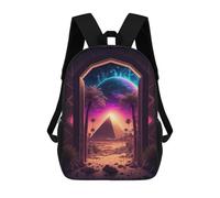 sinyumoney 3D Printed 17inch Backpacks An Ancient Retro Pyramid Children Backpacks Kids School Backpack Cute Travel Bags Outdoor Casual Daypack for Boys