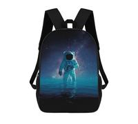 sinyumoney 3D Printed 17inch Backpacks Astronaut Floating in Space-3 Children Backpacks Kids School Backpack Cute Travel Bags Outdoor Casual Daypack for Boys