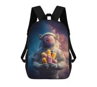 sinyumoney 3D Printed 17inch Backpacks Astronaut with Ice Cream in Space Children Backpacks Kids School Backpack Cute Travel Bags Outdoor Casual Daypack for Boys
