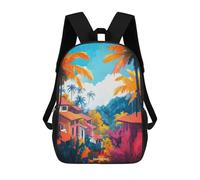 sinyumoney 3D Printed 17inch Backpacks Bali Art Children Backpacks Kids School Backpack Cute Travel Bags Outdoor Casual Daypack for Boys
