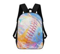 sinyumoney 3D Printed 17inch Backpacks Baseball Starburst Children Backpacks Kids School Backpack Cute Travel Bags Outdoor Casual Daypack for Boys
