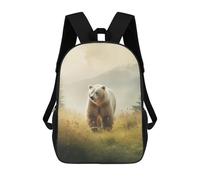 sinyumoney 3D Printed 17inch Backpacks Big Bear in Meadow Children Backpacks Kids School Backpack Cute Travel Bags Outdoor Casual Daypack for Boys