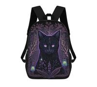 sinyumoney 3D Printed 17inch Backpacks Black Light Cat 31 Children Backpacks Kids School Backpack Cute Travel Bags Outdoor Casual Daypack for Boys
