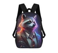 sinyumoney 3D Printed 17inch Backpacks Boss Raccoon in Suit Children Backpacks Kids School Backpack Cute Travel Bags Outdoor Casual Daypack for Boys