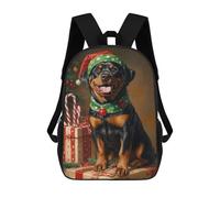sinyumoney 3D Printed 17inch Backpacks Christmas Rottweiler with Presents -1 Children Backpacks Kids School Backpack Cute Travel Bags Outdoor Casual Daypack for Boys