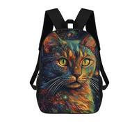 sinyumoney 3D Printed 17inch Backpacks Colorful Cosmic Cat Art-1 Children Backpacks Kids School Backpack Cute Travel Bags Outdoor Casual Daypack for Boys