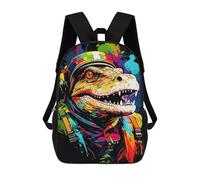 sinyumoney 3D Printed 17inch Backpacks Colorful Dinosaur Astronaut Art Print -4 Children Backpacks Kids School Backpack Cute Travel Bags Outdoor Casual Daypack for Boys
