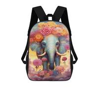 sinyumoney 3D Printed 17inch Backpacks Colorful Elephant Flowers Sky Children Backpacks Kids School Backpack Cute Travel Bags Outdoor Casual Daypack for Boys