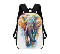 sinyumoney 3D Printed 17inch Backpacks Colorful Elephant Watercolor Children Backpacks Kids School Backpack Cute Travel Bags Outdoor Casual Daypack for Boys