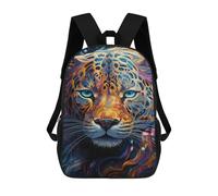 sinyumoney 3D Printed 17inch Backpacks Colorful Leopard Art Print-2 Children Backpacks Kids School Backpack Cute Travel Bags Outdoor Casual Daypack for Boys