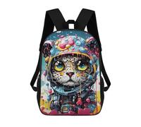 sinyumoney 3D Printed 17inch Backpacks Colorful Leopard Astronaut Artwork Children Backpacks Kids School Backpack Cute Travel Bags Outdoor Casual Daypack for Boys