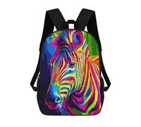 sinyumoney 3D Printed 17inch Backpacks Colorful Zebra Art Print-5 Children Backpacks Kids School Backpack Cute Travel Bags Outdoor Casual Daypack for Boys